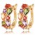 Premium Quality Yellow Gold plated multicolor CZ diamonds earrings (Mona lisa Style)